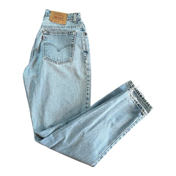 Levi 550 Red Tag 90s VTG Jeans Women’s 12 LONG Distressed Washed Relaxed Tapered - Picture 1 of 9